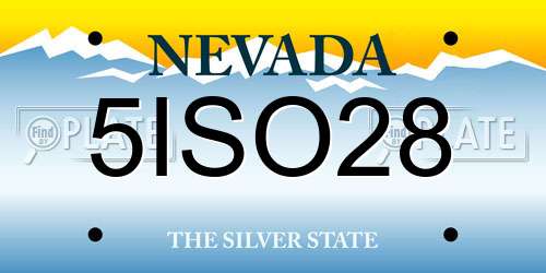 5ISO28 Nevada License Plate