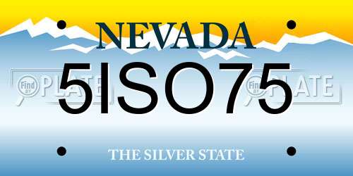 5ISO75 Nevada License Plate