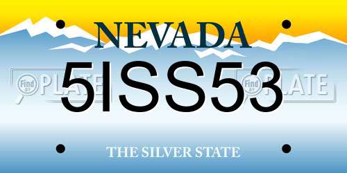 5ISS53 Nevada License Plate