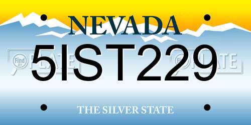 5IST229 Nevada License Plate