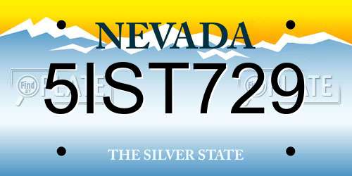 5IST729 Nevada License Plate