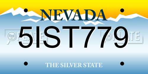 5IST779 Nevada License Plate