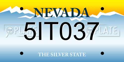 5IT037 Nevada License Plate