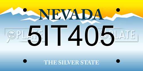 5IT405 Nevada License Plate