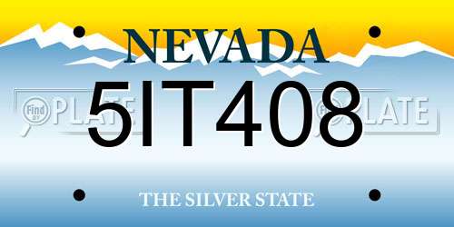 5IT408 Nevada License Plate
