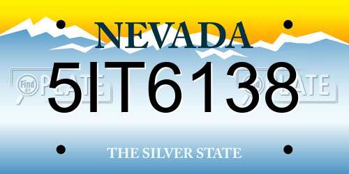 5IT6138 Nevada License Plate