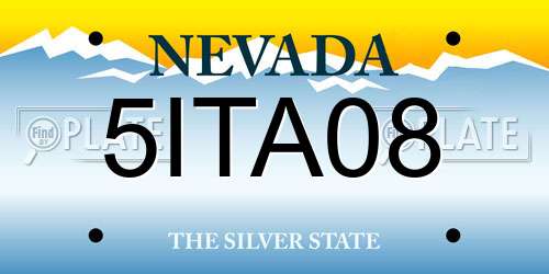 5ITA08 Nevada License Plate