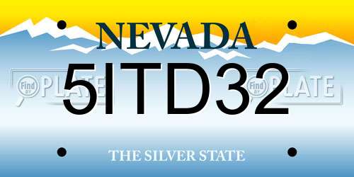 5ITD32 Nevada License Plate