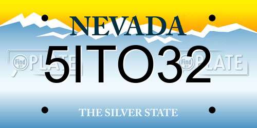 5ITO32 Nevada License Plate
