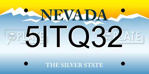 5ITQ32 Nevada License Plate