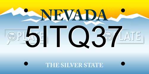 5ITQ37 Nevada License Plate