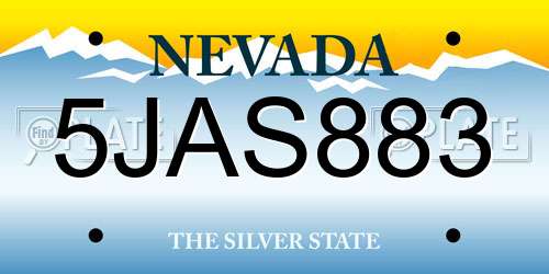 5JAS883 Nevada License Plate