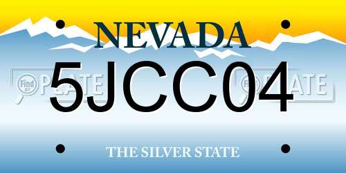 5JCC04 Nevada License Plate