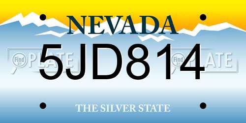 5JD814 Nevada License Plate