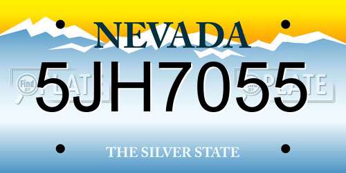5JH7055 Nevada License Plate