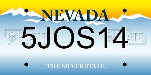 5JOS14 Nevada License Plate