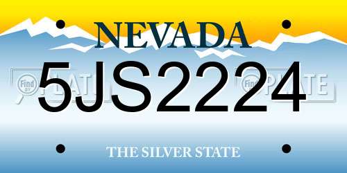 5JS2224 Nevada License Plate