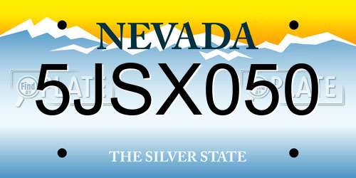 5JSX050 Nevada License Plate
