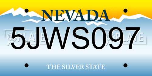 5JWS097 Nevada License Plate