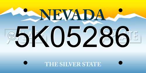 5K05286 Nevada License Plate
