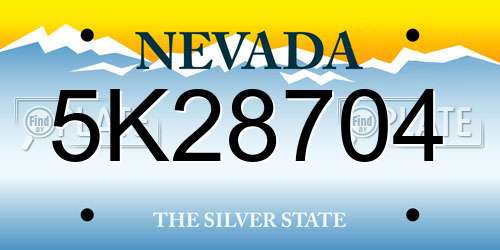 5K28704 Nevada License Plate