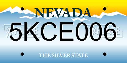5KCE006 Nevada License Plate