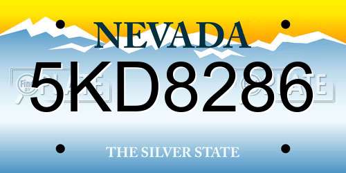 5KD8286 Nevada License Plate