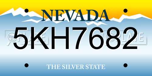 5KH7682 Nevada License Plate
