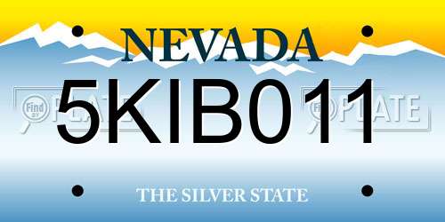 5KIB011 Nevada License Plate