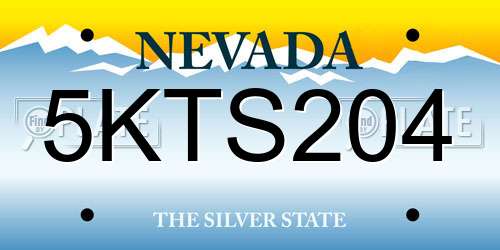 5KTS204 Nevada License Plate