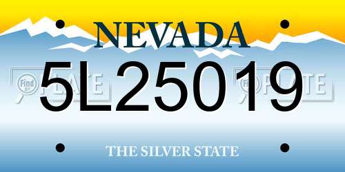 5L25019 Nevada License Plate