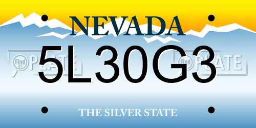5L30G3 Nevada License Plate