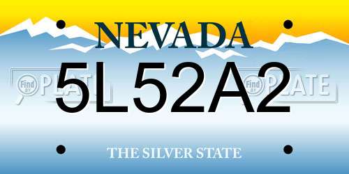 5L52A2 Nevada License Plate