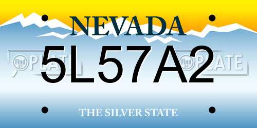 5L57A2 Nevada License Plate