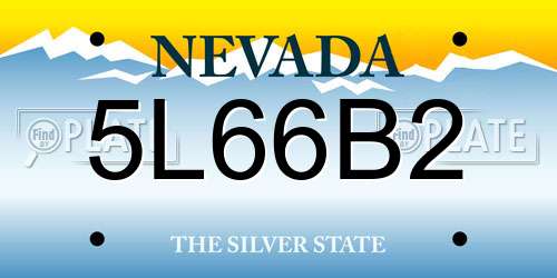 5L66B2 Nevada License Plate