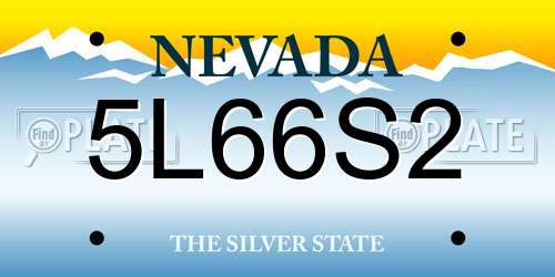 5L66S2 Nevada License Plate