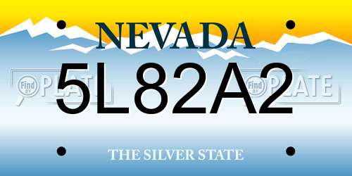 5L82A2 Nevada License Plate