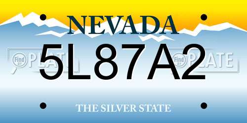 5L87A2 Nevada License Plate