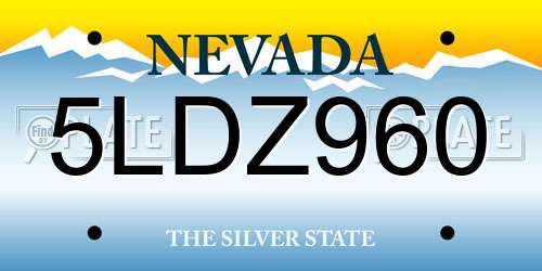 5LDZ960 Nevada License Plate