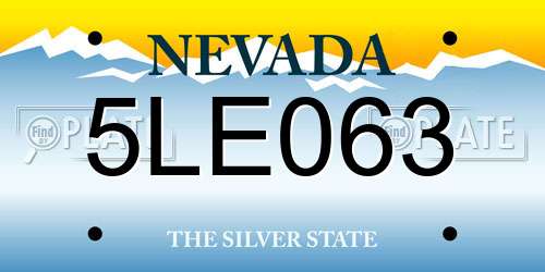 5LE063 Nevada License Plate