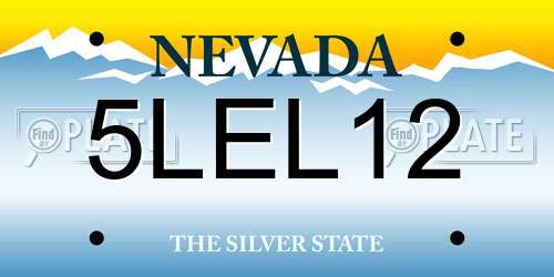 5LEL12 Nevada License Plate