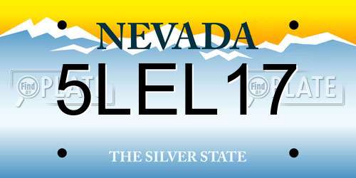 5LEL17 Nevada License Plate