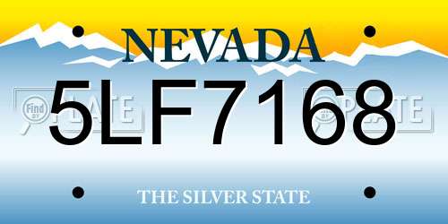 5LF7168 Nevada License Plate