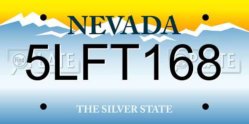 5LFT168 Nevada License Plate
