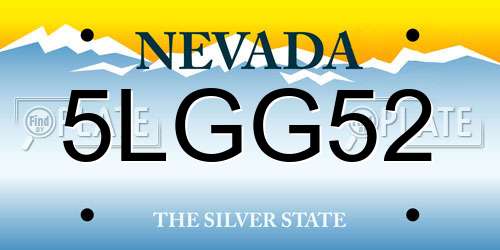 5LGG52 Nevada License Plate
