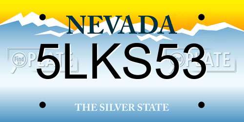 5LKS53 Nevada License Plate