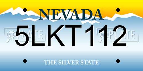 5LKT112 Nevada License Plate