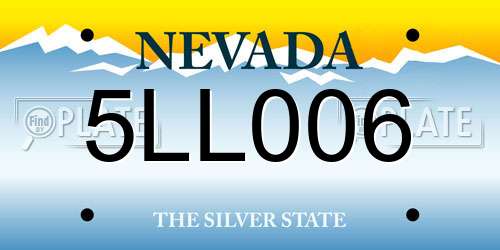 5LL006 Nevada License Plate