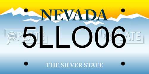 5LLO06 Nevada License Plate