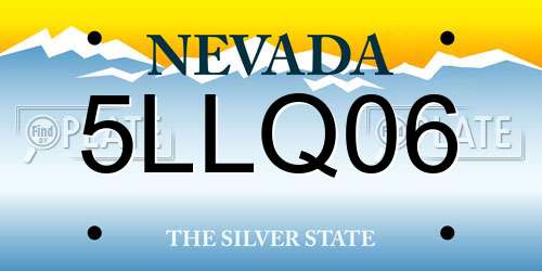 5LLQ06 Nevada License Plate